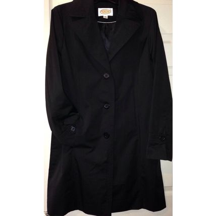 Women Black Stylish Extreme Comfort Coat by Talbots Size Regular M