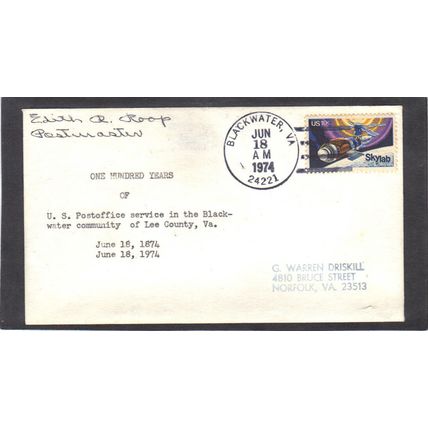 Event 100th Lee County PO 1529 10c Skylab (Typed Info-Stamped/A) CV00867
