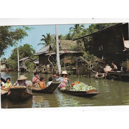 Klong Bangkok Thailand Postcard used VGC