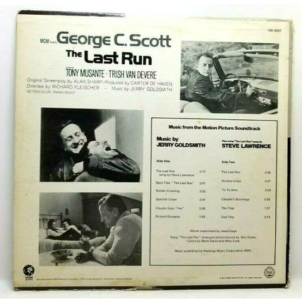 Jerry Goldsmith - The Last Run Soundtrack 1971 LP Vinyl Record (P6)