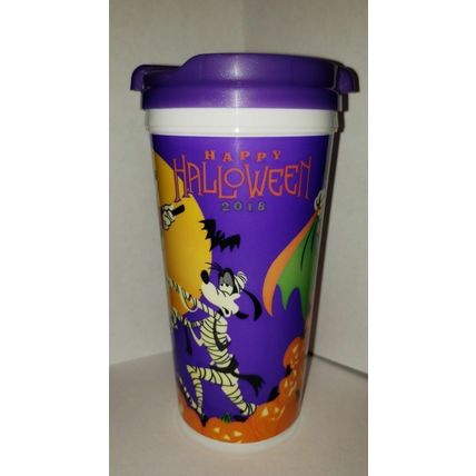 DISNEYLAND PARKS HAPPY HALLOWEEN 2018 TRAVEL SIPPER MUG CUP W/ LID~NEW~GHOULS