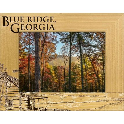 Blue Ridge Georgia Laser Engraved Wood Picture Frame Landscape (5 x 7)