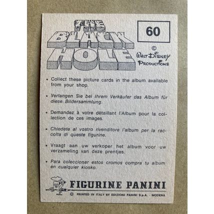 The Black Hole Sticker # 60 (B) unused 1980 Panini Disney Sci-fi