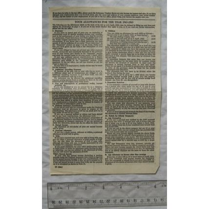 Income Tax Allowances for the Year 1962-63