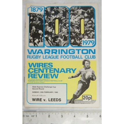 1980 programme Warrington v. Leeds, Challenge Cup 2nd Round