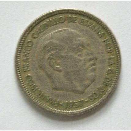 1957 Spanish 5 peseta coin