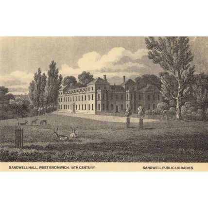 Sandwell Hall West Bromwich Victorian Library Staffs Postcard