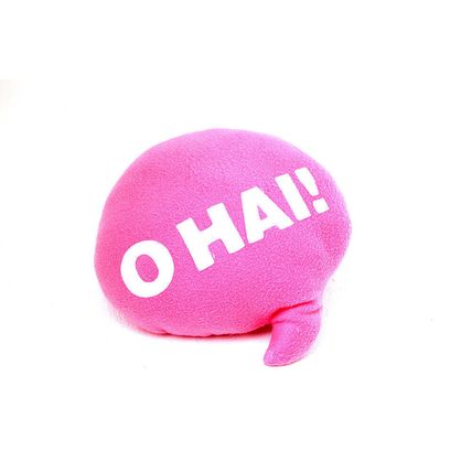 28 cm Throwboy Cushion Designer OHAI! Bright Pink Colourful Ciber Talk - Oh Hi