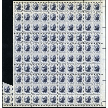 1213, MNH 5¢ UNIQUE Two Full Gutter Pairs Major Error in Full Sheet Stuart Katz