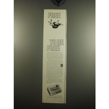 1970 Tampax Tampons Ad - Free to be free