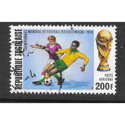 TOGO 1974 WORLD CUP FOOTBALL JULES RIMET TROPHY 200F USED TACKLING