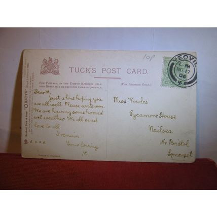 ROUGH SEA used antique postcard by R. Tuck. Oilette 1906 postmark =