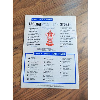 1971 FA Cup Semi Final Programme & Ticket – Arsenal vs Stoke City