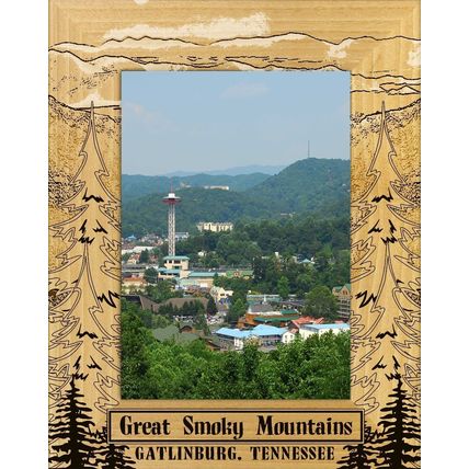 The Great Smoky Mountains Gatlinburg Laser Engraved Wood Picture Frame (3 x 5)
