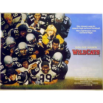 WILDCATS 1986 Goldie Hawn, Swoosie Kurtz, M. Emmet Walsh FOOTBALL UK QUAD POSTER