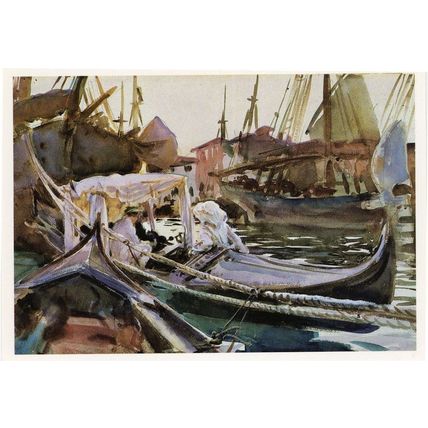 John Singer Sargent Sketching On The Giudecca Painting Postcard