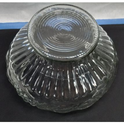 Vintage Anchor Hocking Punch Bowl Glass HEAVY - Fruit Pattern