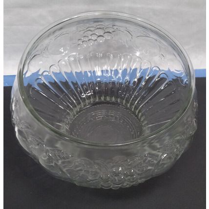 Vintage Anchor Hocking Punch Bowl Glass HEAVY - Fruit Pattern