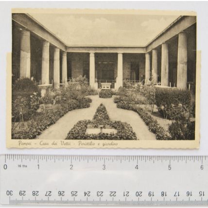 vintage postcard Pompei, Casa dei Vettii, Peristilio e Giardino