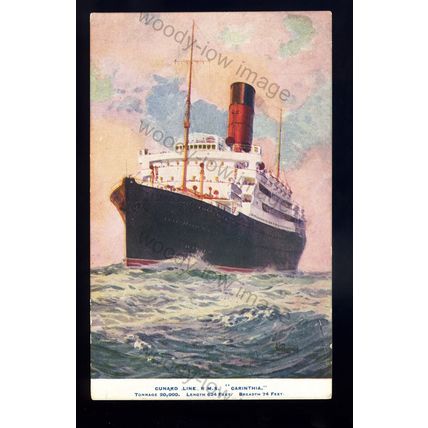 LS2508 - Cunard Liner - Carinthia - Artist - Odin Rosenvinge - postcard