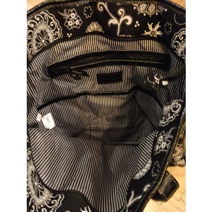 Thirty One Medallion Paisley Black White Floral XLarge Shoulder Bag Tote