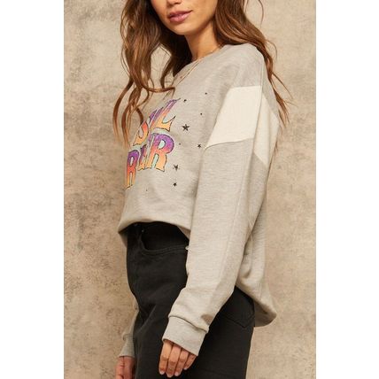 A French Terry Knit Graphic Sweatshirt