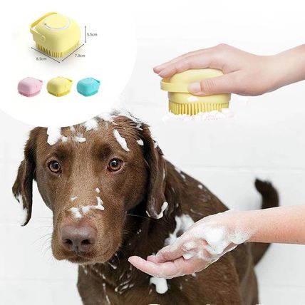 Silicone Dog Bath Massage Brush | Pet Grooming & Shampoo Dispenser