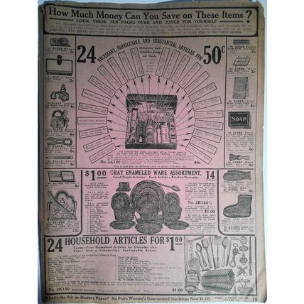 10 pages of household bargains from Sears, Roebuck & Co Retail Catalog 1905