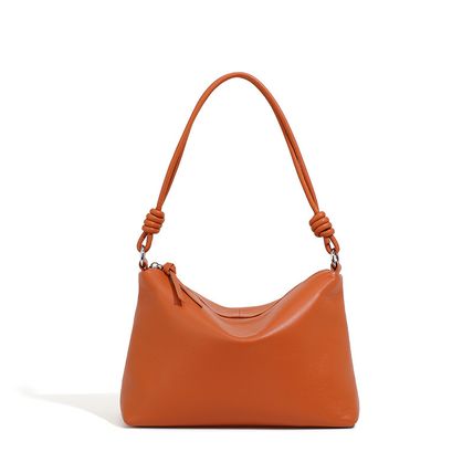 Genuine Leather Women Shoulder Handbag Ladies Crossbody Purse Brown