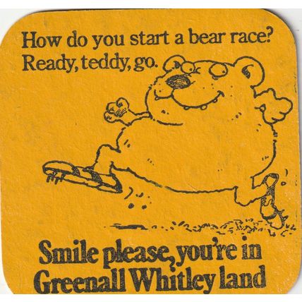 BEER MAT - GREENALL WHITLEY BREWERY - BEER BELONGS HERE - (Cat No 378) - (1976)