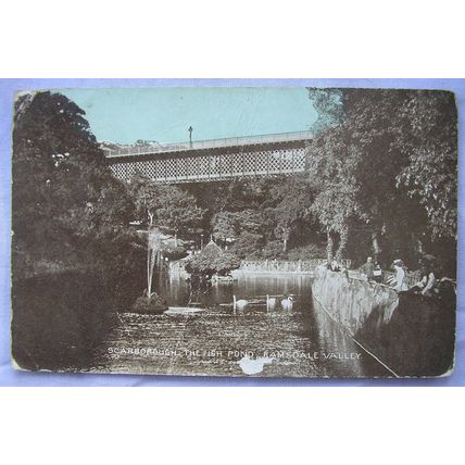 vintage postcard Scarborough, Fish Pond, Ramsdale Valle