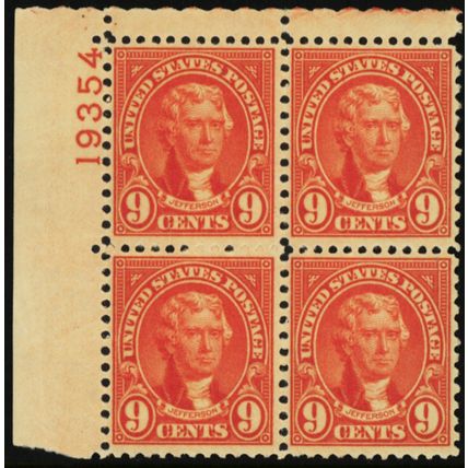 641, Mint VF NH 9¢ Plate Block ** Stuart Katz