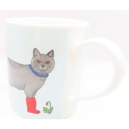 Red Welly Cat Mug 9.5 CM Fine China Ceramic Microwave & Dishwasher Safe Boxed