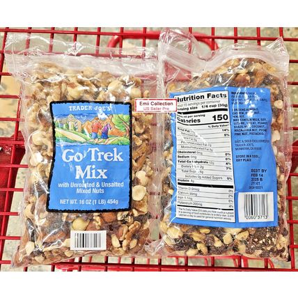 Trader Joe’s Go Trek Mix with Unroasted & Unsalted Mixed Nuts 16oz 454g (2 Bags)