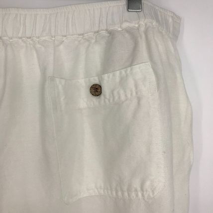 Cubavera Men's Pants XL Linen Blend Elastic Draw String White Summer Lightweight