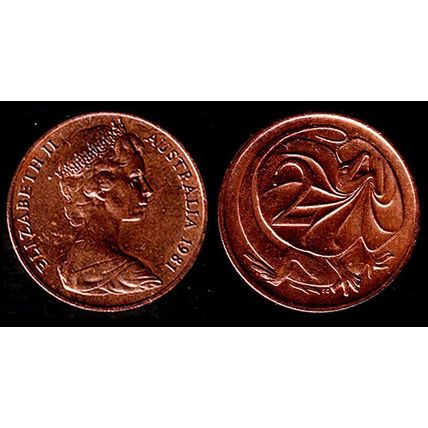 Australia Two Cent 1981 Used Coin Frilled neck-lizard 2c QE II