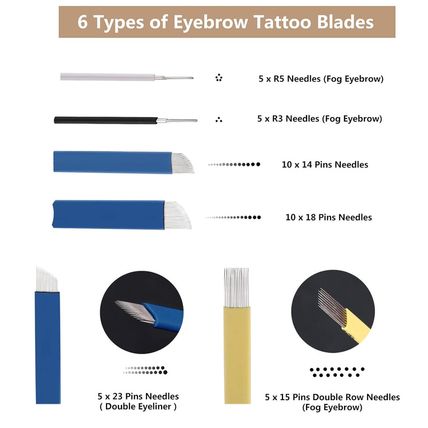 Microblading Practice Kit with Skin, Eyebrow Tattoo Kit, Flat Mannequin Head Lip