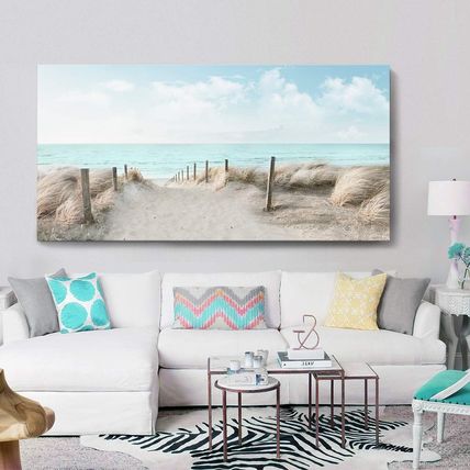 Large Canvas Wall Art Sky Beach Painting Picture Print on Canvas Framed Wall Art