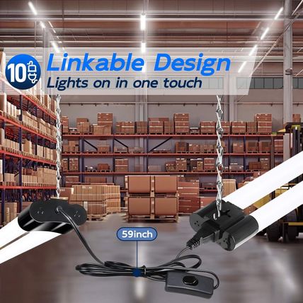 Hykolity 10 Pack 4FT Linkable LED Shop Light, Utility Shop Light Fixture, 4400Lm