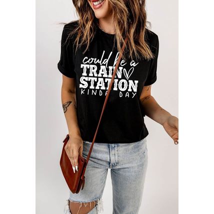 Black Could be a TRAIN STATION KINDA DAY Graphic Tee
