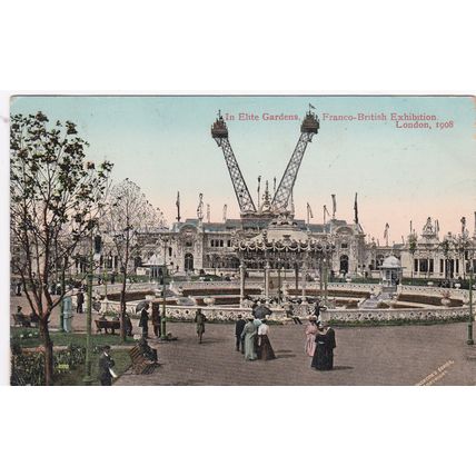 ED49 FRANCO-BRITISH EXHBITION 1908 -IN ELITE GARDENS . EXHIBITION POSTMARK