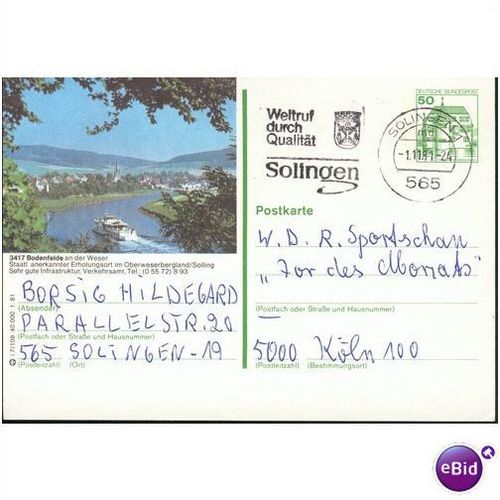 Germany postcard 1981 - 3417 Bodenfelde