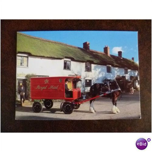Horse Drawn Mail Van 1940 Broadhembury Post Office 1982 SWPR 16 Postcard FDI shs