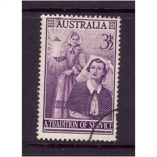 AUSTRALIA 1955 SG 287 3 1/2d NURSING FINE USED #1