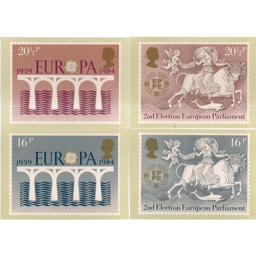 EUROPA set of 4 issued 1984 by Post office postcard stamps #