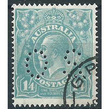 Australia 1911 O75b 1/4d Deep Turquoise SERVICE Very Fine Used .. ..