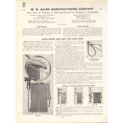 w d allen mfg company 1938 fire protection equipment vintage catalog