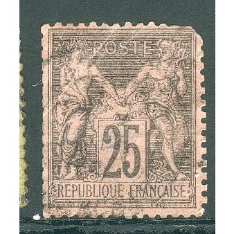 France 1877 - 25c black on pink - Peace & Commerce - used