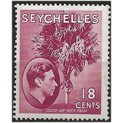Seychelles 1941 SG139c 18c Carmine-Lake Mounted Mint . ..