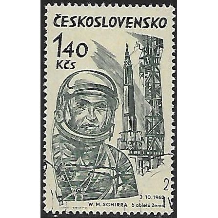 Mi 1468: 1 Kč 40 deep bluish green/black Space Exploration.